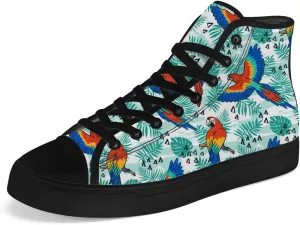 Parrot High Top Canvas Shoes for Men Women Bird High Top Sneakers Lace Up Casual Shoes Gifts for Dad Mom