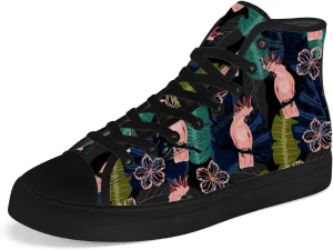 Parrot High Top Canvas Shoes for Men Women Bird High Top Sneakers Lace Up Casual Shoes Gifts for Dad Mom