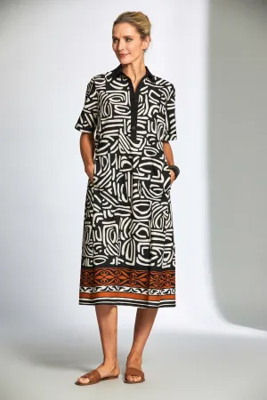 Peruzzi S25195 Border Print Dress