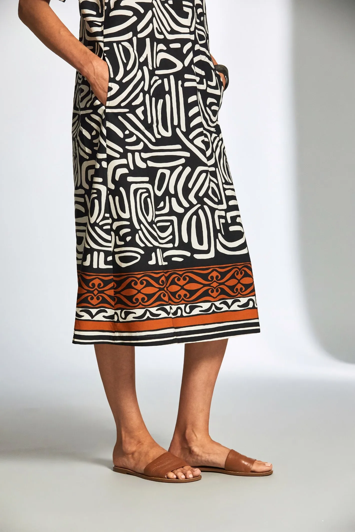 Peruzzi S25195 Border Print Dress