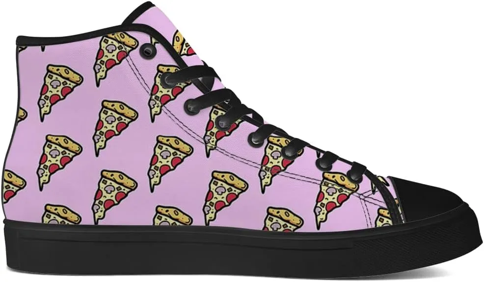 Pizza High Top Canvas Shoes for Men Women High Top Sneakers Lace Up Casual Shoes Gifts for Boyfriend Girlfriend