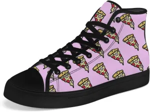 Pizza High Top Canvas Shoes for Men Women High Top Sneakers Lace Up Casual Shoes Gifts for Boyfriend Girlfriend