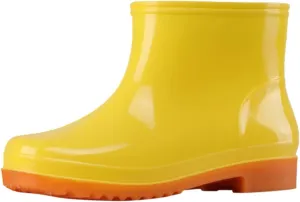 Rain Boots for Women Waterproof Ankle Booties with Chunky Heel Chelsea Boots Short Platform Rain Boots Garden Outdoor Rubber