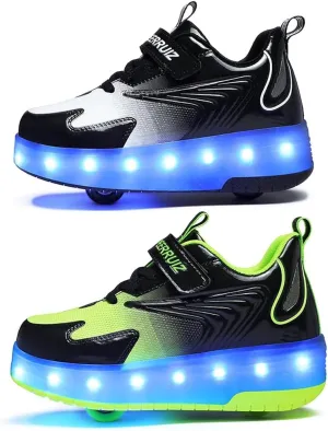 Roller Shoes for Kids - Light Up Sneakers with Wheels Size 3.5 Big Kid