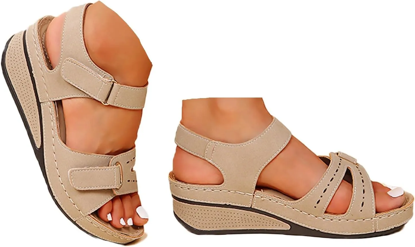 Soft & Stylish Wedge Sandals for Effortless Comfort 2025 Leather Orthopedic Walking Platform Sandals Dressy Summer