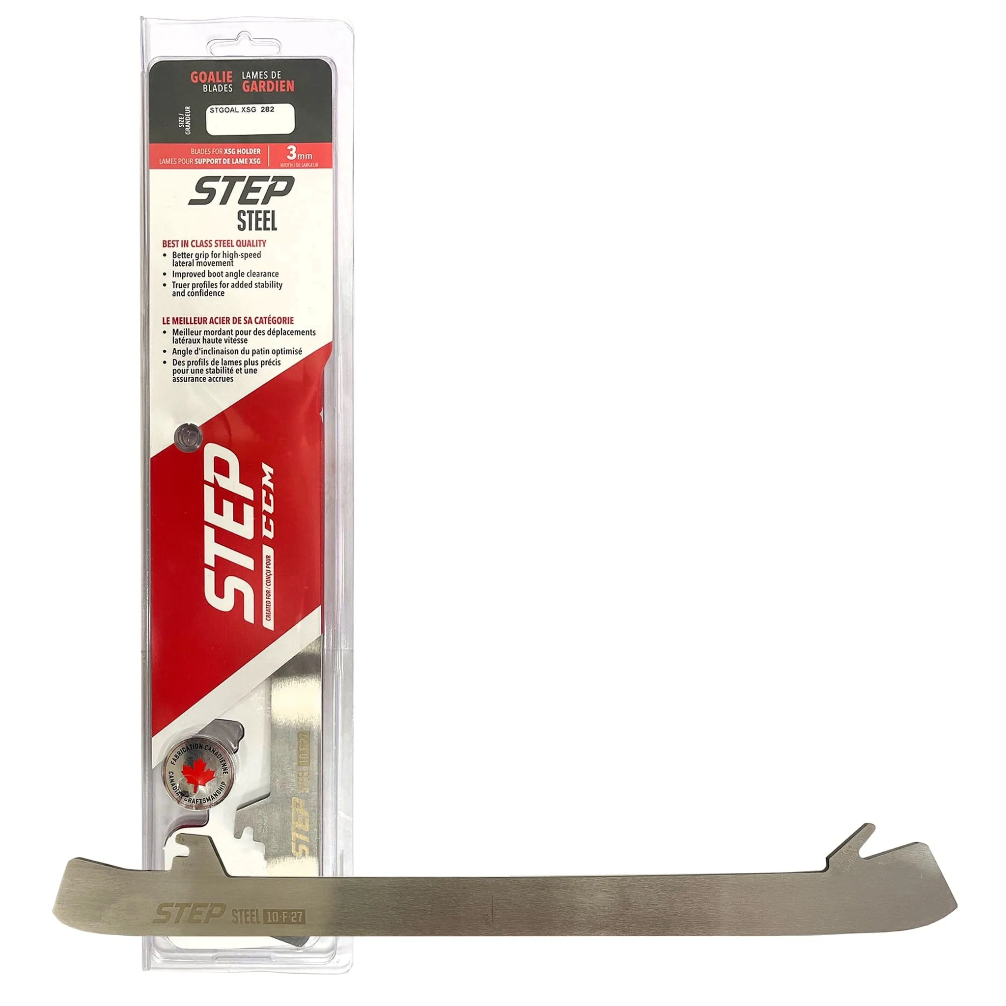 Step CCM XSG Stainless Goalie Forward Lean Steel Runner 3mm - 2 Pack