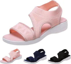 Summer Sports Sandals Women Breathable Mesh Orthopedic Sandals Soft Mat Diabetic Sandals Flat Beach Walking Sandals