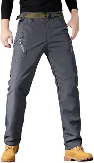 Tactical Pants for Men Stretch Ripstop Waterproof Zipper Cargo Hiking Pants Comfy Work Pant Outdoor with Pockets