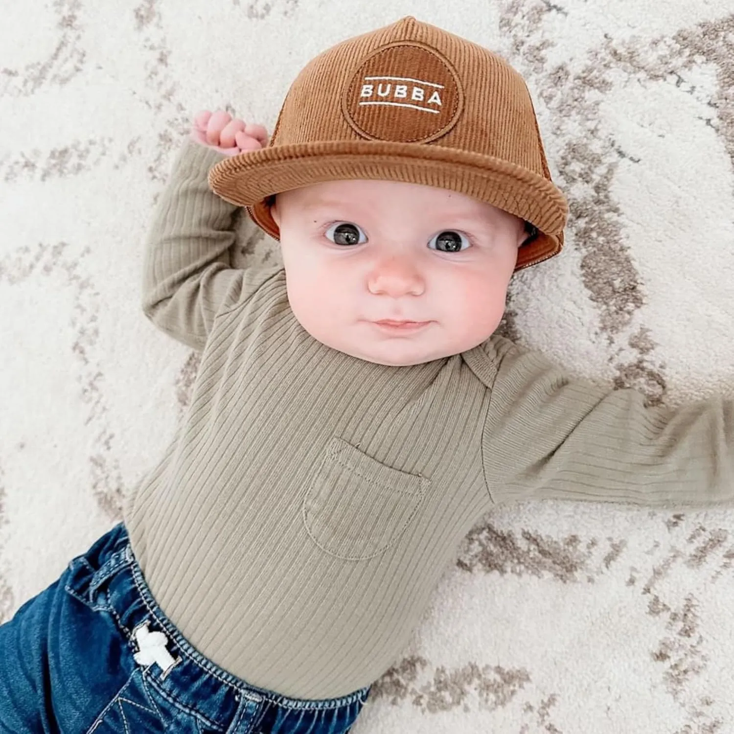 Toddler Hat - Baseball Hat - Baby Bubba Trucker Cap - Infant Newborn Youth Flat Brim Patch Sun Hat for Summer Winter