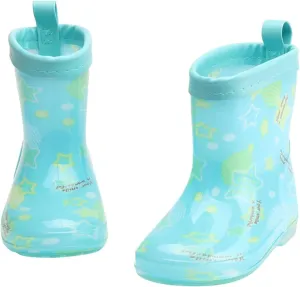 Toddler Kids Waterproof Rain Boots Cartoon Bowknot Infant Boys Girls PVC Rain Boots Boots for Big Kid (Blue, 6-7 Years)