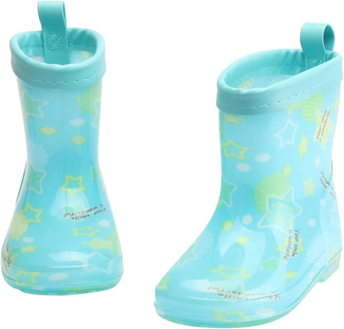 Toddler Kids Waterproof Rain Boots Cartoon Bowknot Infant Boys Girls PVC Rain Boots Boots for Big Kid (Blue, 6-7 Years)