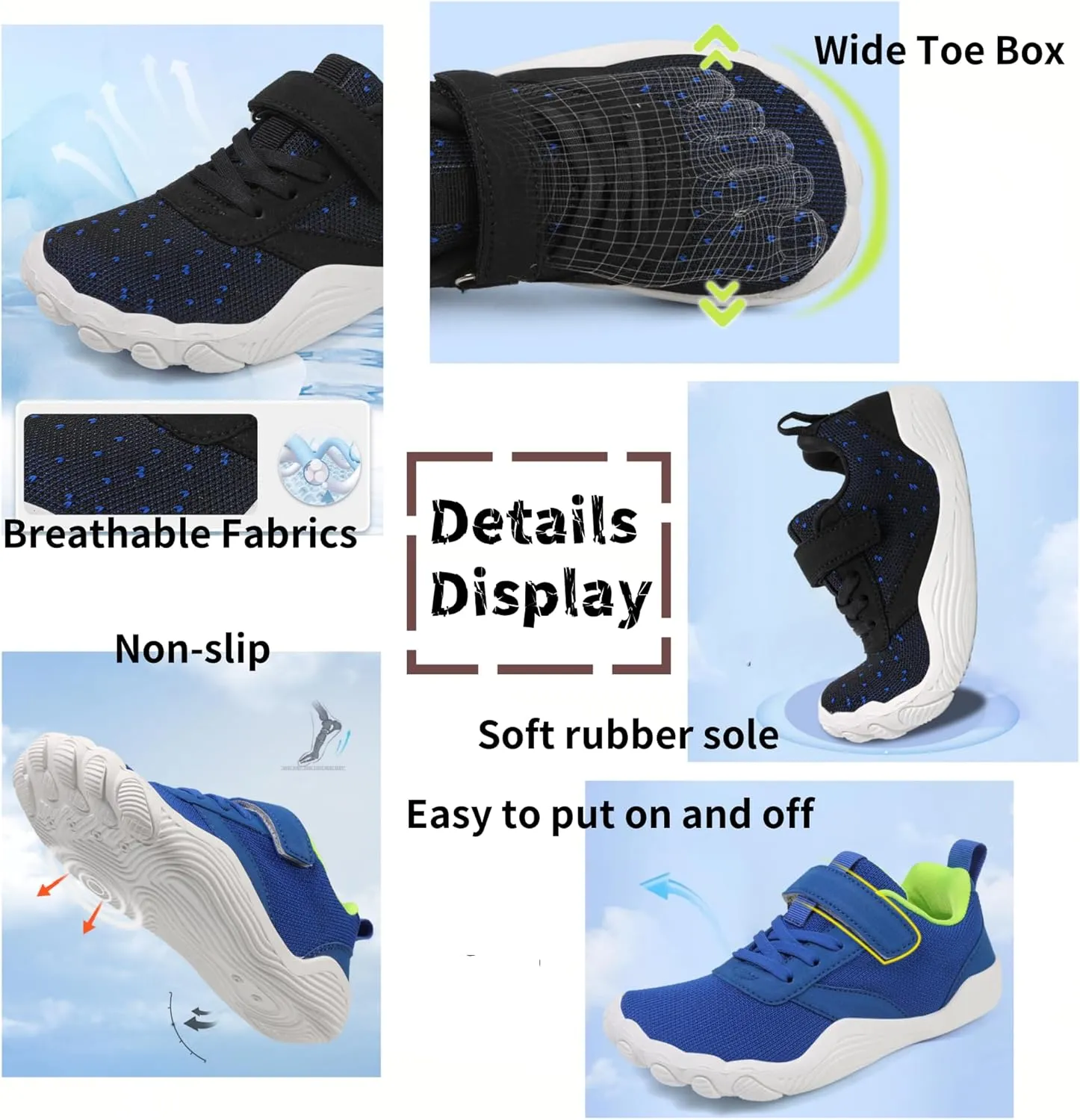 Toddler/Little/Big Kid Barefoot Shoes Boys Trail Running Shoes,Boys Girls Minimalist Athletic Hiking Sneakers,with Wide Toe Box & Zero Drop Sole