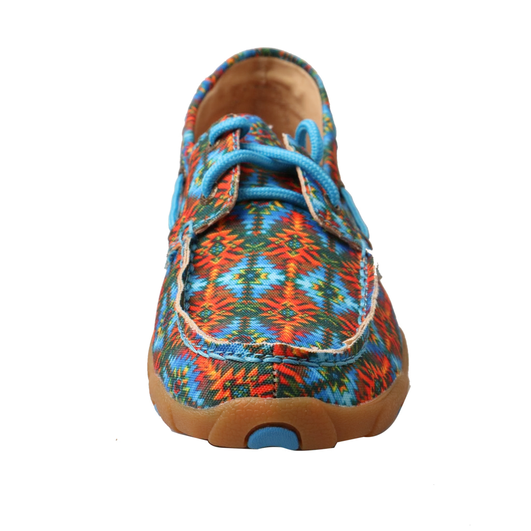 TWISTED X WOMEN'S DRIVING MOCCASINS MULTI CANVAS WDM0097