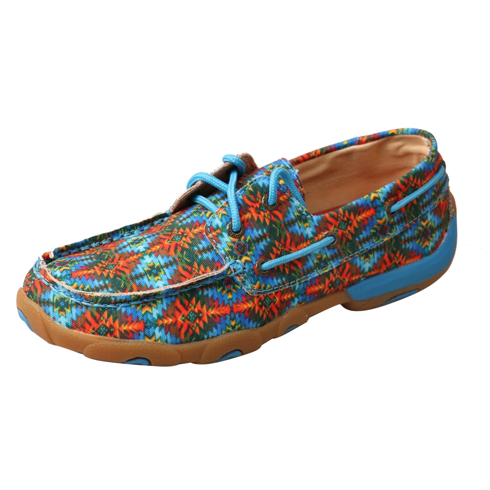 TWISTED X WOMEN'S DRIVING MOCCASINS MULTI CANVAS WDM0097