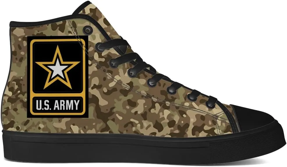 Veteran High Top Canvas Shoes for Men Women High Top Sneakers Lace Up Casual Shoes Gifts for Mama Papa