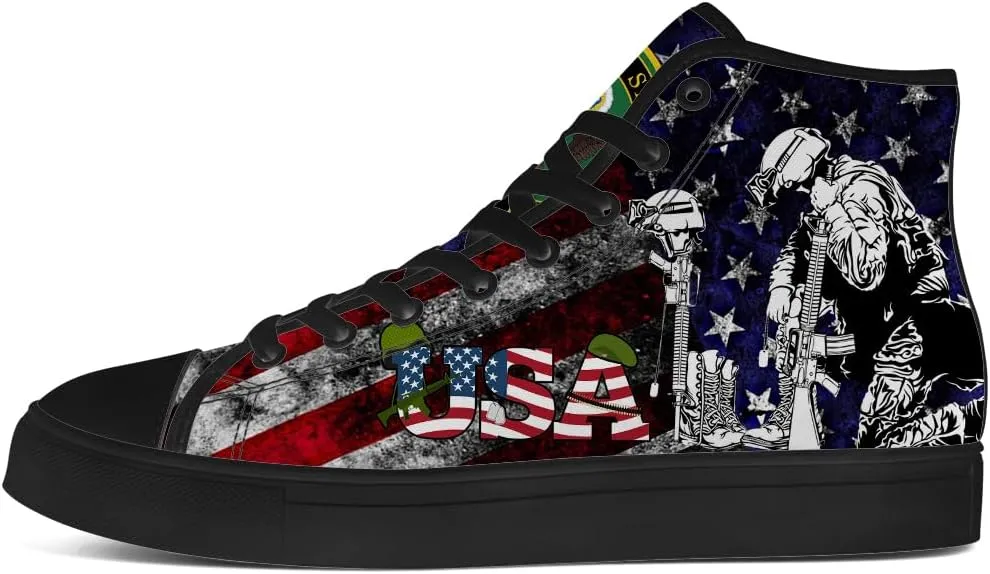 Veteran High Top Canvas Shoes for Men Women High Top Sneakers Lace Up Casual Shoes Gifts for Mama Papa