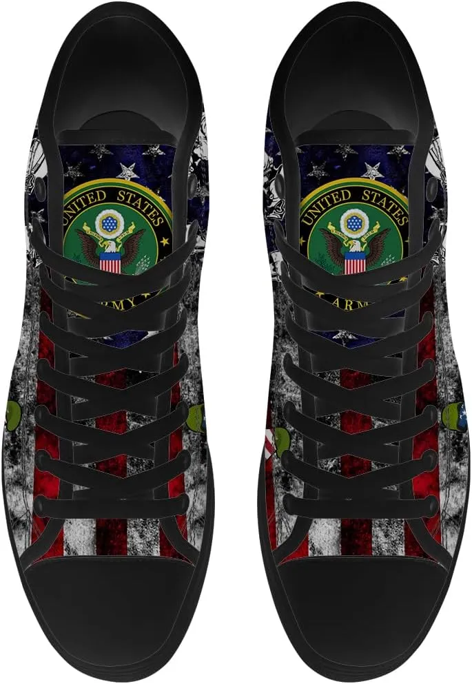 Veteran High Top Canvas Shoes for Men Women High Top Sneakers Lace Up Casual Shoes Gifts for Mama Papa