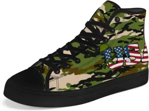 Veteran High Top Canvas Shoes for Men Women High Top Sneakers Lace Up Casual Shoes Gifts for Mama Papa