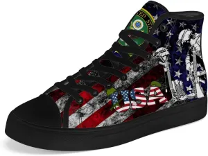 Veteran High Top Canvas Shoes for Men Women High Top Sneakers Lace Up Casual Shoes Gifts for Mama Papa