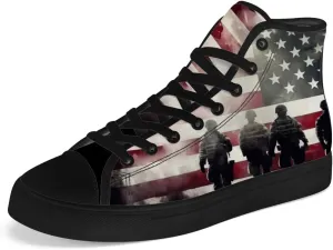Veteran High Top Canvas Shoes for Men Women High Top Sneakers Lace Up Casual Shoes Gifts for Mama Papa