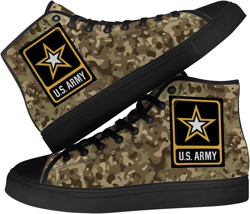 Veteran High Top Canvas Shoes for Men Women High Top Sneakers Lace Up Casual Shoes Gifts for Mama Papa