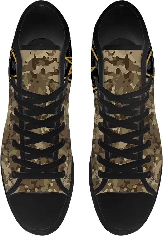 Veteran High Top Canvas Shoes for Men Women High Top Sneakers Lace Up Casual Shoes Gifts for Mama Papa