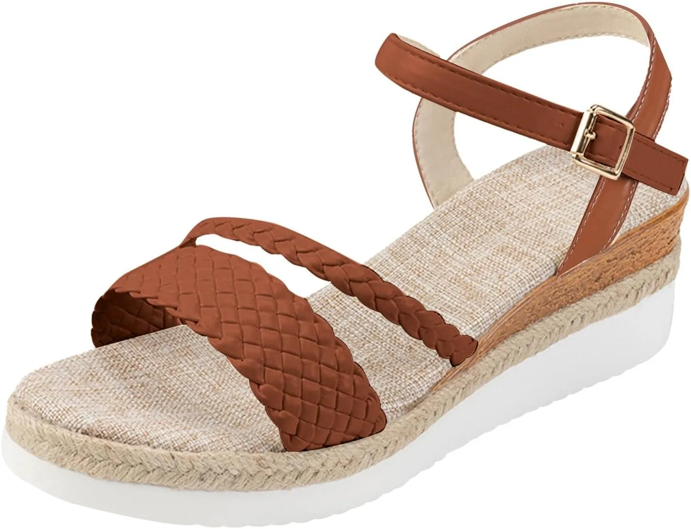 Wedge Sandals for Women Women's Platform Wedge Sandals Soft Beach Slip on Sandal Casual Arch Support Walking