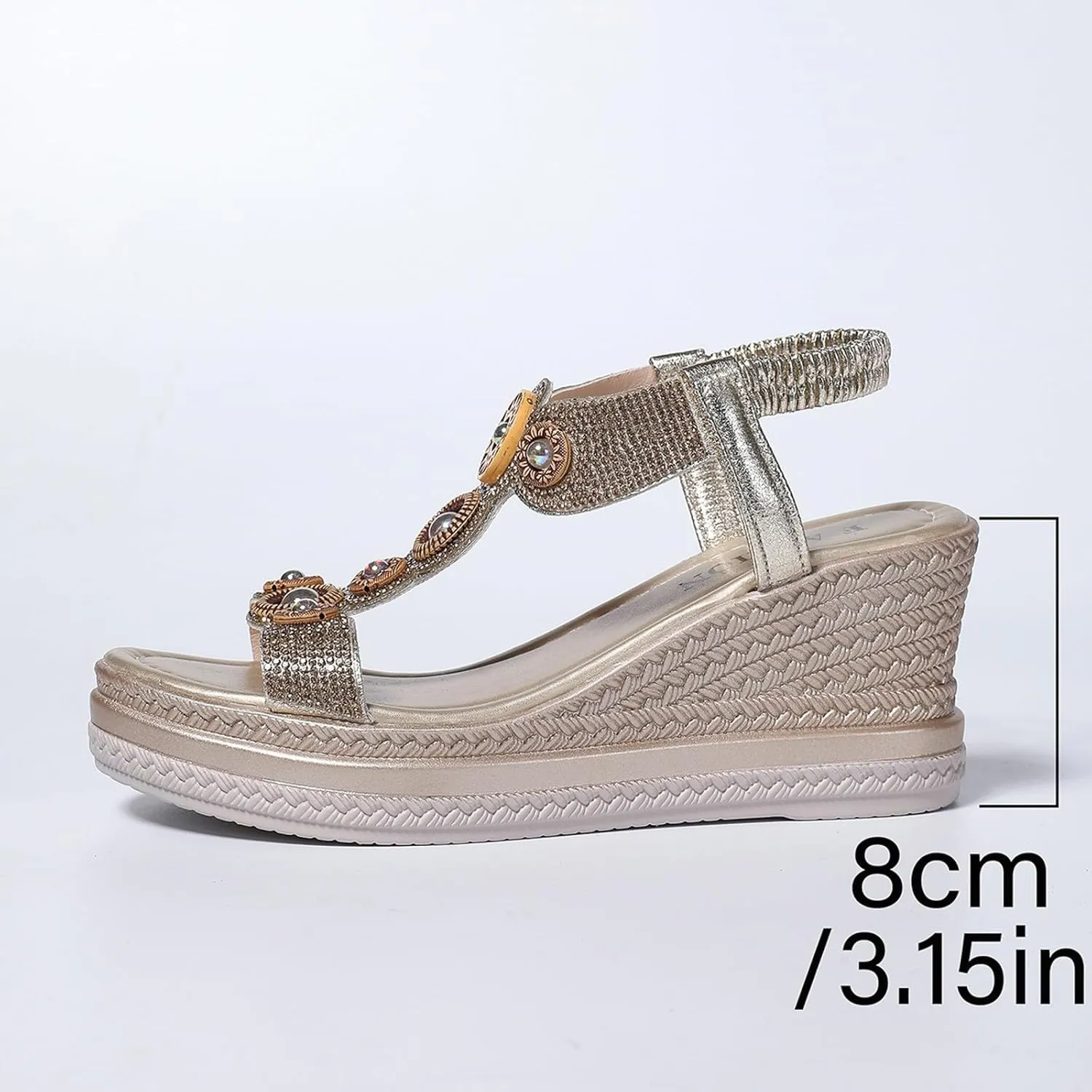 Wedge Sandals for Women Women's Platform Wedge Sandals Summer Comfortable Beach Sandal Casual Arch Support Soft