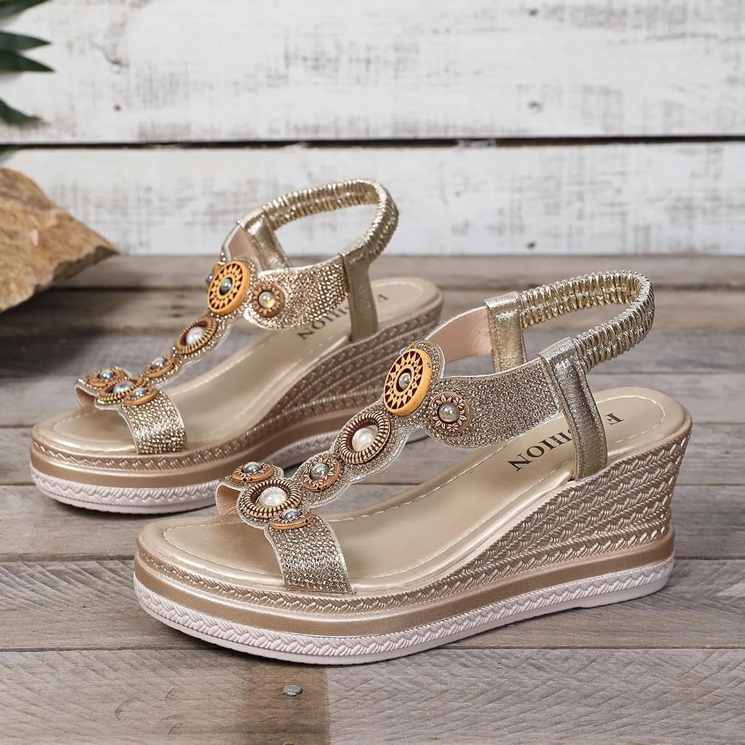 Wedge Sandals for Women Women's Platform Wedge Sandals Summer Comfortable Beach Sandal Casual Arch Support Soft