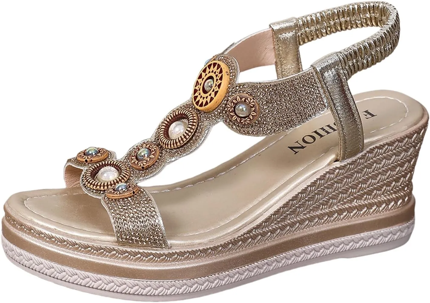 Wedge Sandals for Women Women's Platform Wedge Sandals Summer Comfortable Beach Sandal Casual Arch Support Soft
