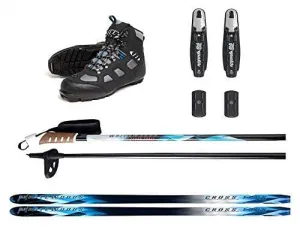 Whitewoods Adult NNN Nordic Cross Country Skis Binding Boots Poles Package 197cm, 151-180lbs (43)
