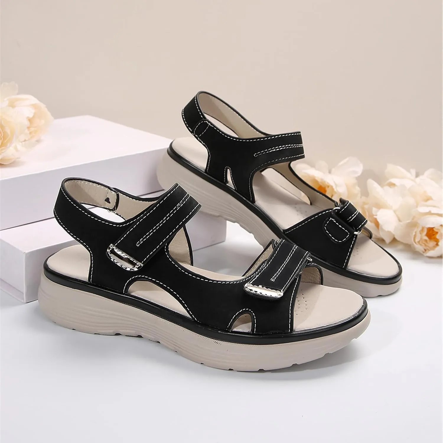 Women Arch Support Walking Sandals Orthopedic Comfortable Non Slip Outdoor Wedge Slingback Hiking Shoes
