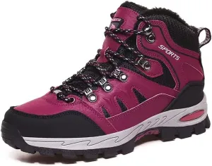 Women Men's Waterproof Hiking Shoes Lightweight Anti Slip Outdoor Adventure Ankle Boots Breathable Leather Hike Trekking Trails Shoe Couple Casual Walking Shoes Mid-Top Sneaker