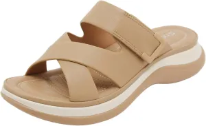 Women Wedge Sandals 2025 Comfortable Non-Slip Slip-On Beach Vacation Slippers Breathable Indoor Outdoor Arch Support Orthopedic Slides Summer Fashion Soft Cushion Daily Wear Walking Casual Sandal