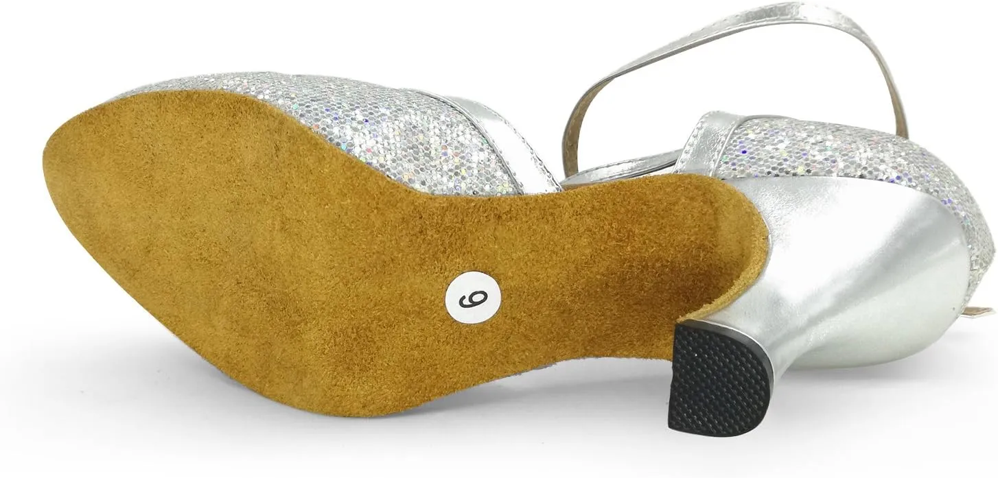 Women's Closed Toe Suede Sole Ballroom Pumps Dance Shoes with 2.5" Heel
