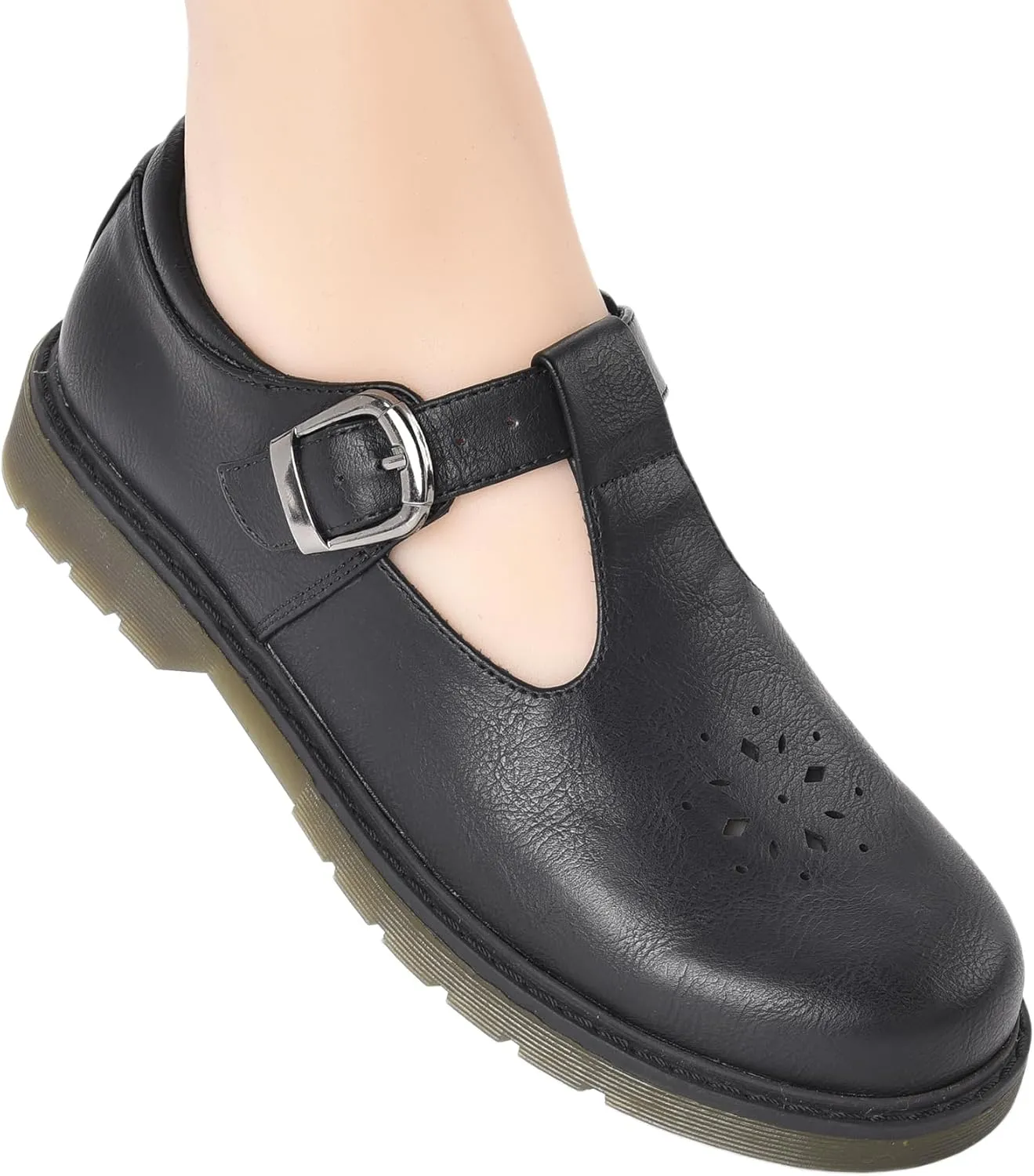 Women's Mary Jane Shoes ?C Classic Black Oxford Shoes with T-Strap Design | Comfortable & Stylish Mary Janes for Women | Casual & Dressy T-Strap Mary Jane Flats