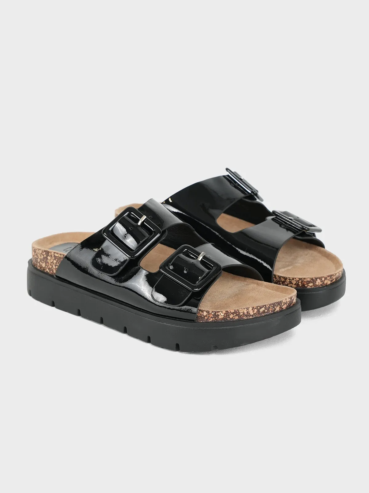 Women's "WAIOLA" Buckled Open Toe Slippers UK Size 3-8