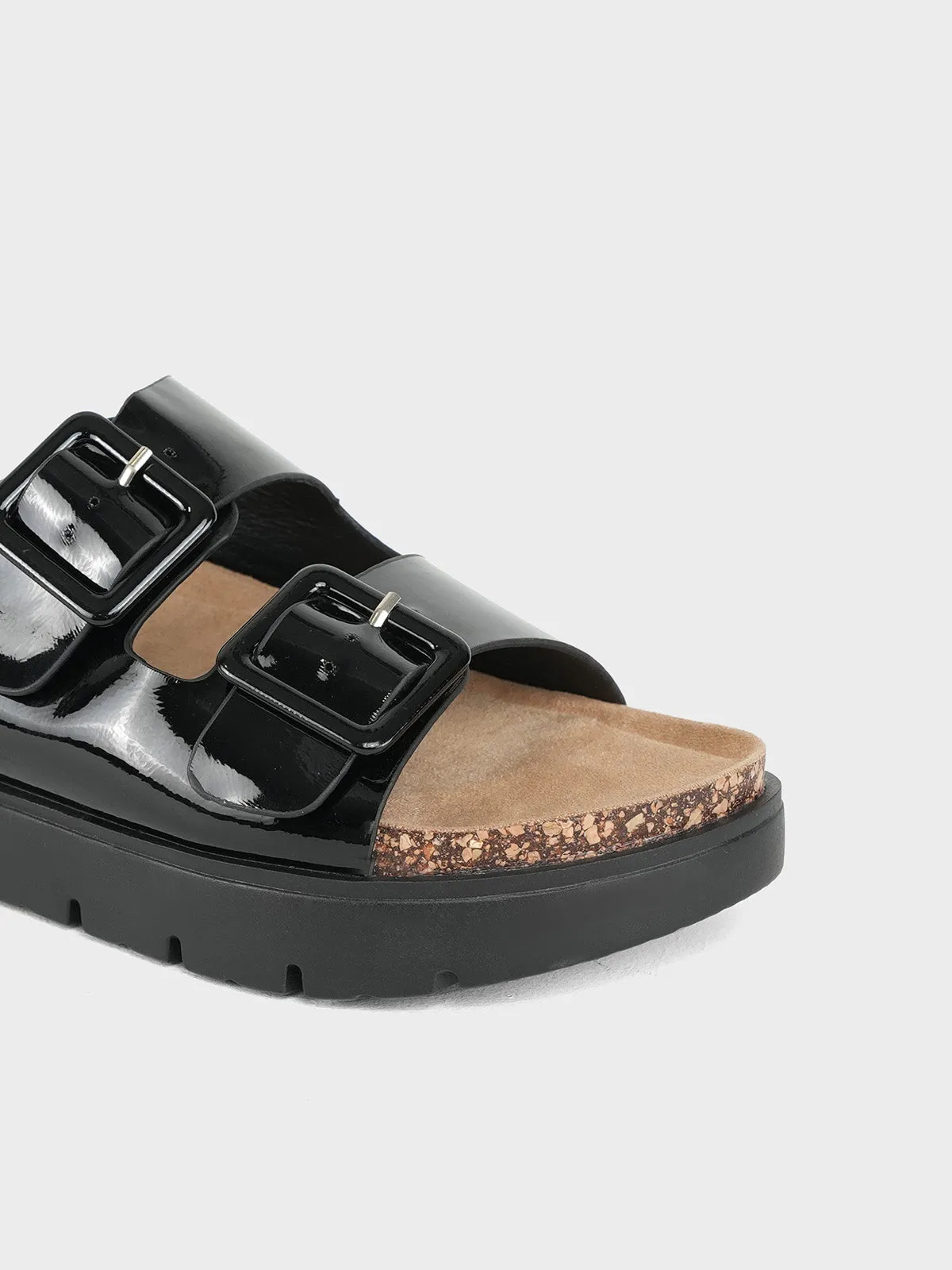 Women's "WAIOLA" Buckled Open Toe Slippers UK Size 3-8
