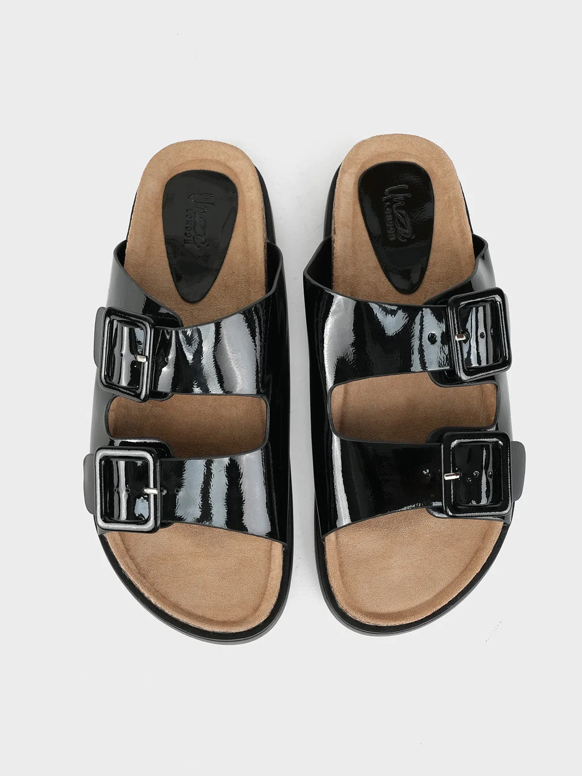Women's "WAIOLA" Buckled Open Toe Slippers UK Size 3-8
