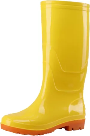 Womens Rain Boots Women's Knee High Rain Boots Waterproof Garden Shoes Comfortable Fashion Slip On Tall Rain Boots