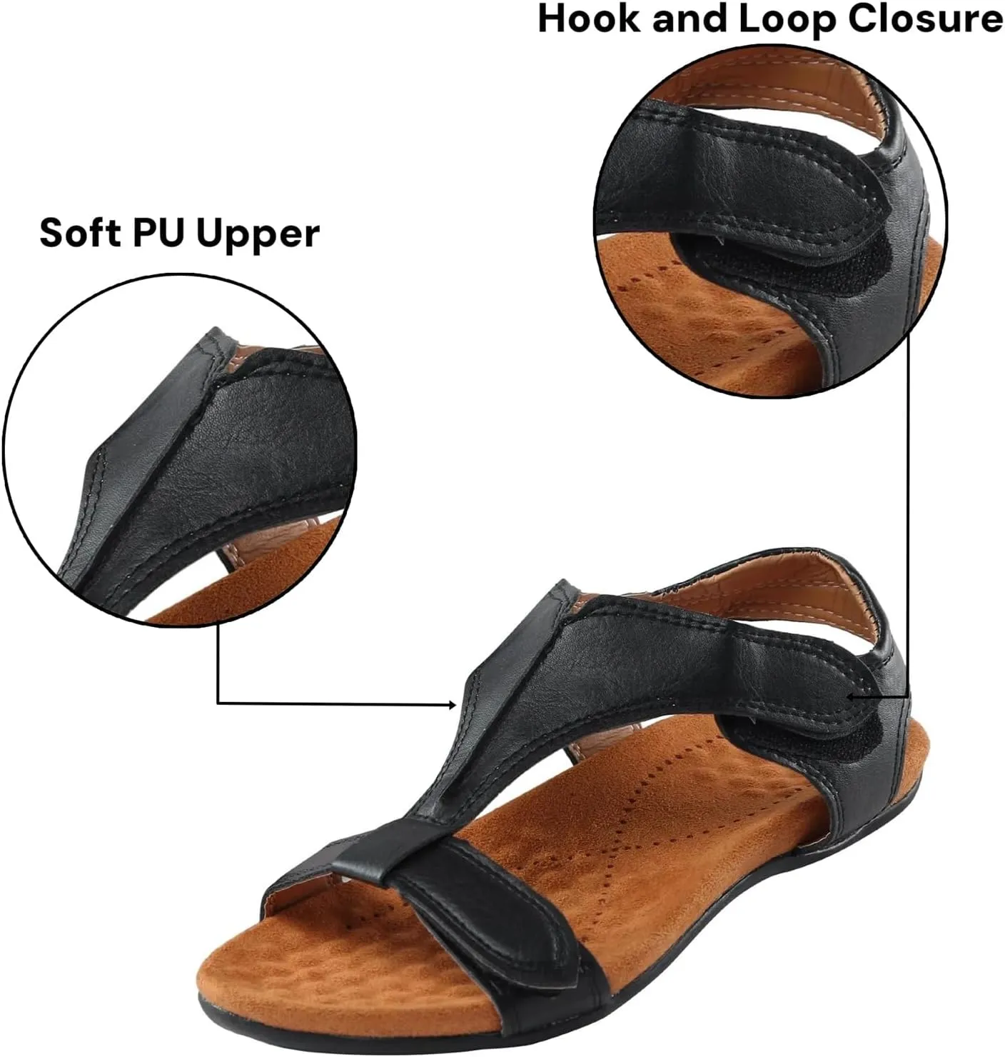Womens Sandals Casual Summer Beach Shoes Dressy Open Toes Flat Sandal Vintage Bohemian Flip Flops Sandals Soft Lightweight Comfort Walking Shoes for Women