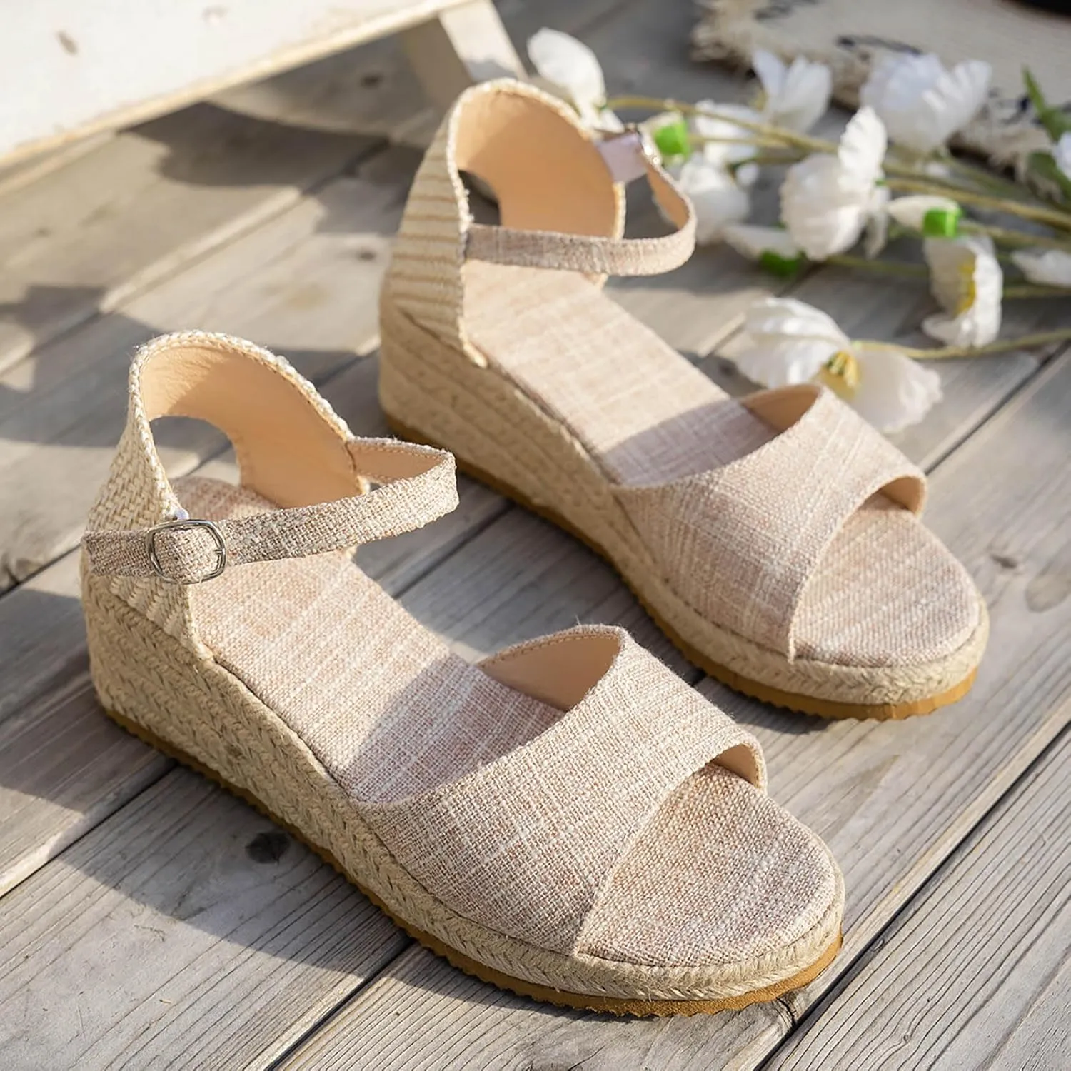 Womens Wedge Sandals Wedge Sandals for Women Comfortable Casual Soft Sandal Walking Arch Support Slip on
