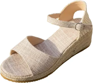 Womens Wedge Sandals Wedge Sandals for Women Comfortable Casual Soft Sandal Walking Arch Support Slip on