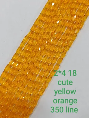 Yellow 18 Cut Drum Crystal Beads