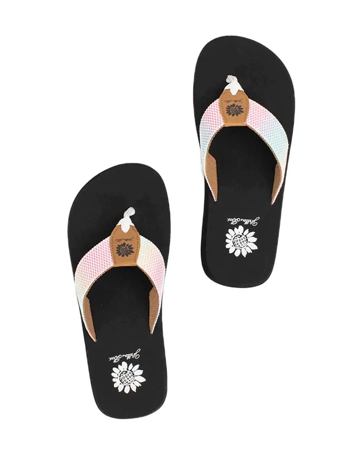 Yellow Box 52565 Womens Foliage Flip Flop Sandals White Multi - 4